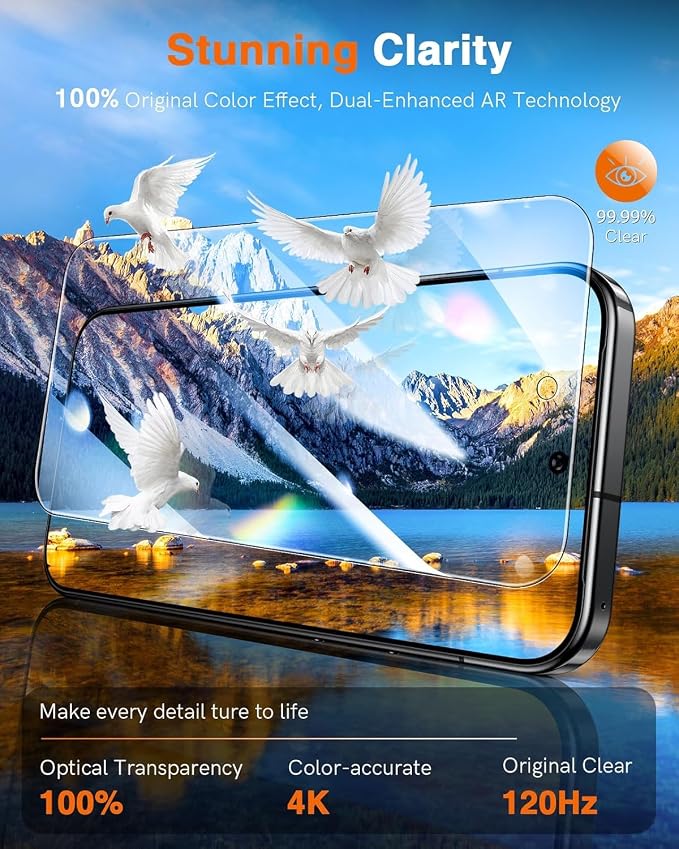 LK 2 Pack for Google Pixel 10 Pro Screen Protector [Auto Dust-Elimination] | 0 Bubble [Fingerprint Unlock] HD Clear 9H Tempered Glass Screen Protector for Pixel 10 Pro, Anti-Scratch - Image 7