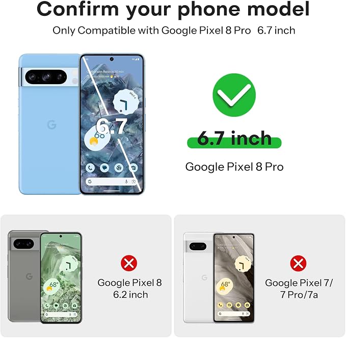 OMOTON 3+2 Pack for Pixel 8 Pro Screen Protector (6.7 Inch, 2023 Released) | 3 Pack for Pixel 8 Pro Tempered Glass, 3 Camera Lens Protector, Fingerprint Sensitivity, HD Clear - Image 2