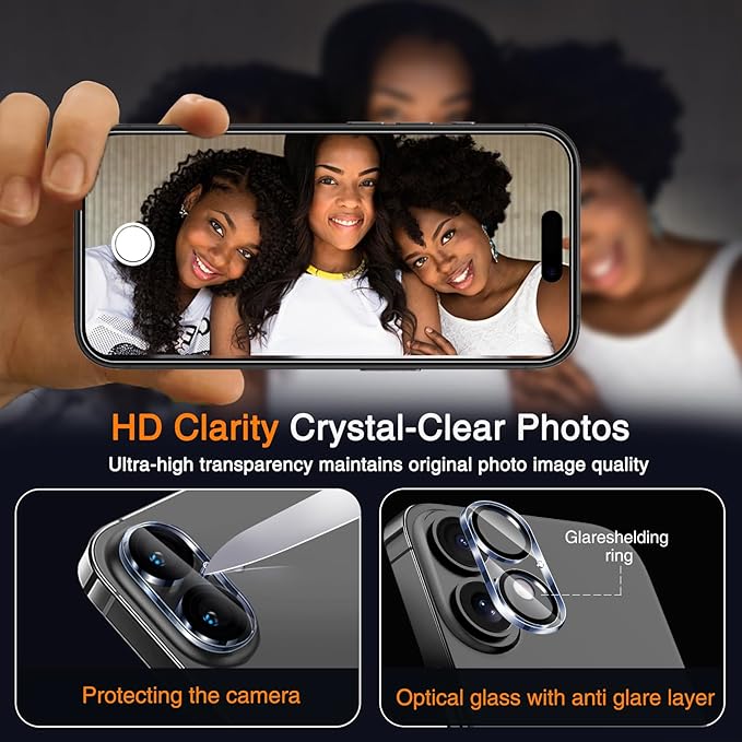 Wiaocit Tempered Glass Screen Protector for iPhone 16 Plus | 3+3 Pack, 9H Hardness, Camera Lens Protector, Installation Frame, Bubble Free, Case Friendly - Image 6