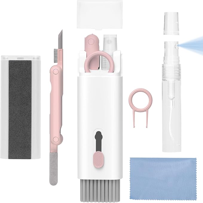 MacBook iPad iPhone Pro Screen Cleaner and Keyboard Tool - AirPod Cleaner - Computer Cleaning Kit (Pink) by VUBOJO