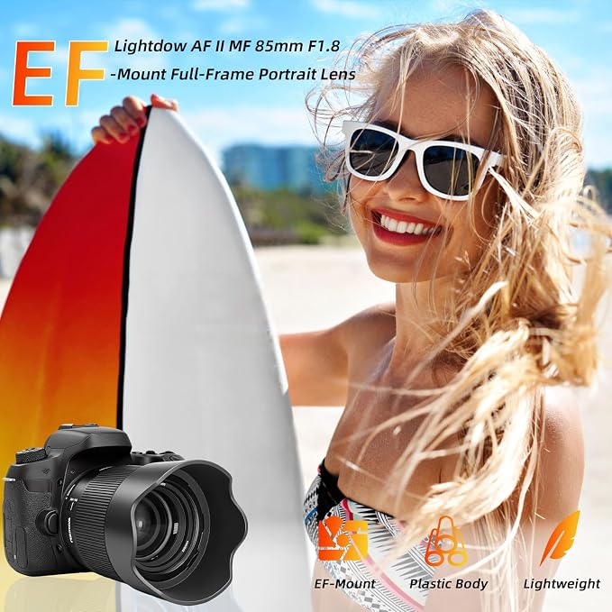 EF 85mm f1.8 Portrait Lens-AF+MF STM Motor for Canon EOS Rebel T8i/T7i/T7/T6i/T5/T3i/T3/T2i/XSi/XS/SL3/SL2/T100/90D/80D/70D/50D/5D Mark IV/6D II/7D II/1D X III II-DSLR Cameras Lenses(EF/EF-S Mount) - Image 3