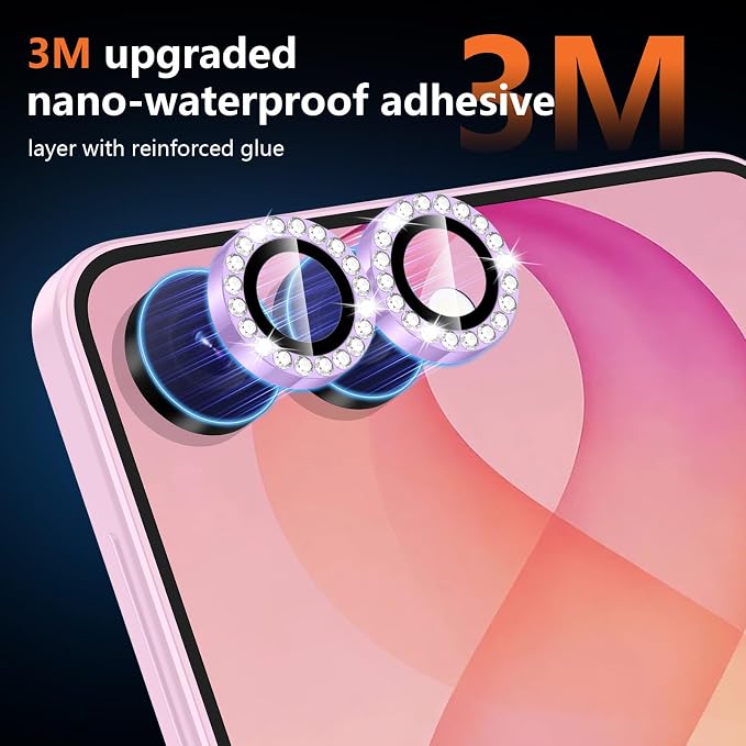 for Samsung Galaxy Z Flip 8 Camera Lens Protector, Individual Metal Ring Tempered Glass Lens Cover, [Strong Adsorption] Scratch Resistant Ultra-Thin HD Clear Lens Cover, 1 Set-Purple Diamond - Image 4