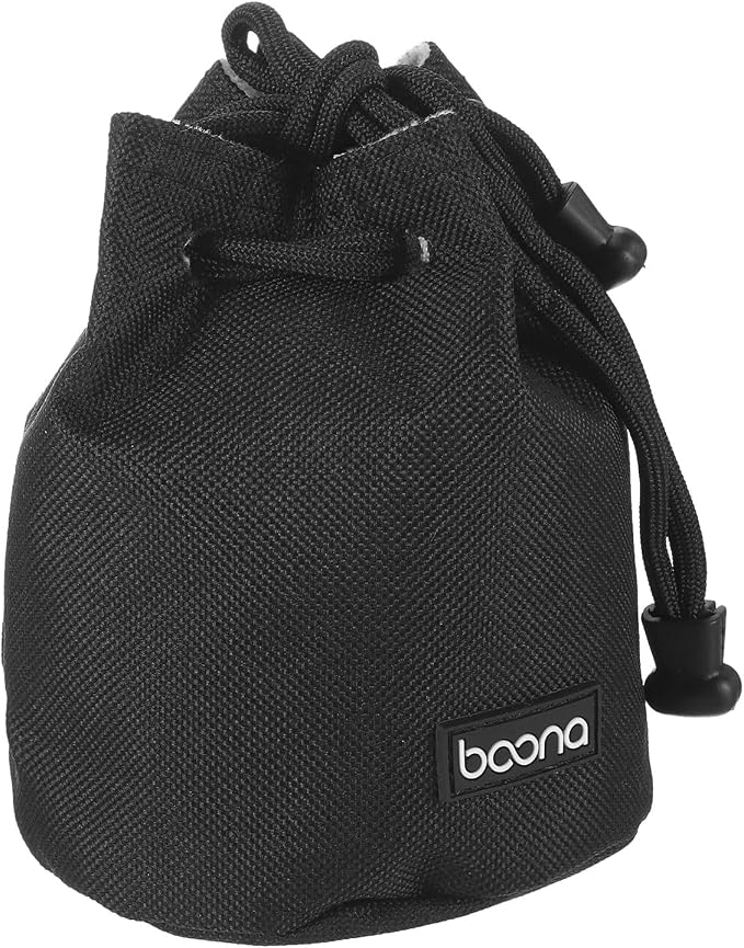 PATIKIL Soft Drawstring Lens Case, Lens Pouch Bag with Cotton Pad 3.5" OD Thick Fleece Cloth Camera Lens Bag for SLR Lens Water Cups, Black by PATIKIL