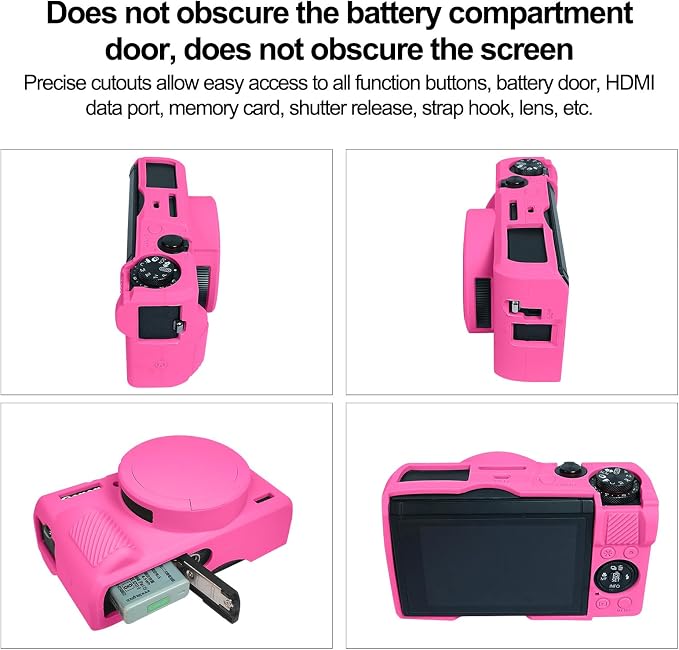 Easy Hood Camera Case Cover for Canon Powershot G7X Mark III Camera(Rose) | With Removable Lens Cover,Soft Silicone Protective Case,Anti-Scratch,Slim Fit,Enhanced Grip,Lightweight Camera Accessories - Image 5
