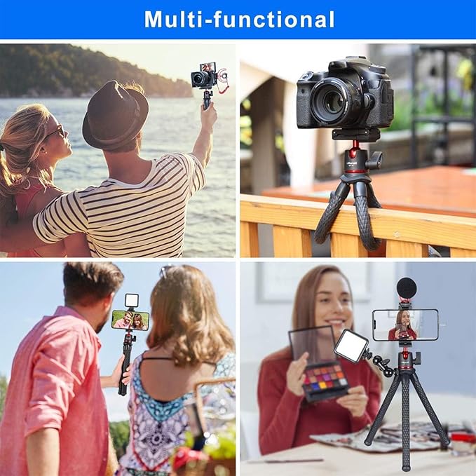 ULANZI Camera Tripod, Mini Flexible Stand w Hidden Phone Holder w Cold Shoe Mount, 1/4'' Screw f Magic Arm, Universal f iPhone 17 16 15 14 Pro Max XS Max Canon Nikon Sony DJ Pocket 4/3 Cameras - Image 6