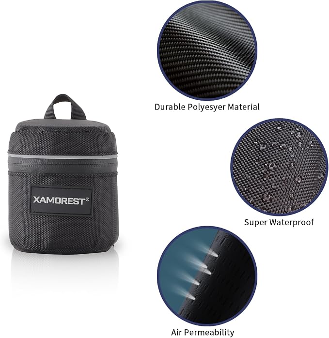 Camera Lens Case Lens Bag Compatible (3.15" x 3.15"(Nylon, Black)) - Image 3