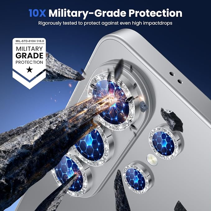 WSKEN for Samsung Galaxy S26 Ultra Camera Lens Protector - Ultra Thin | Case Friendly, 9H Shatterproof Tempered Glass, Anti Scratch Metal Circle, Camera Screen Protector Cover Accessories, Glitter - Image 4