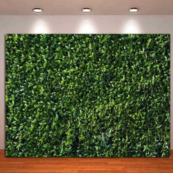 Nature Spring 3D Green Leaves Theme Photo Background Wedding Birthday Party Newborn Baby Shower Photography Backdrops Zoo Decor Shoot Props Bannner (8x6 FT) by HQM