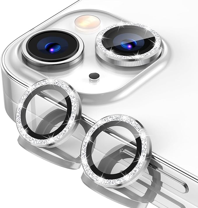 Tensea for iPhone 13/13 Mini Camera Lens Protector Bling, Camera Cover | 9H Tempered Glass Camera Screen Protector, Metal Individual Ring for iPhone13 6.1inch/ 13mini 5.4inch, HD Clear, Easy Install by Tensea