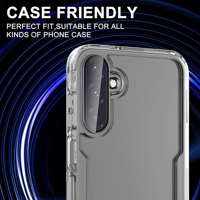 for Samsung Galaxy A36/A56 Camera Lens Protector, Individual Metal Ring Tempered Glass Lens Cover, [Strong Adsorption] Scratch Resistant Ultra-Thin HD Clear Lens Cover, 1 Set-Black - Image 5