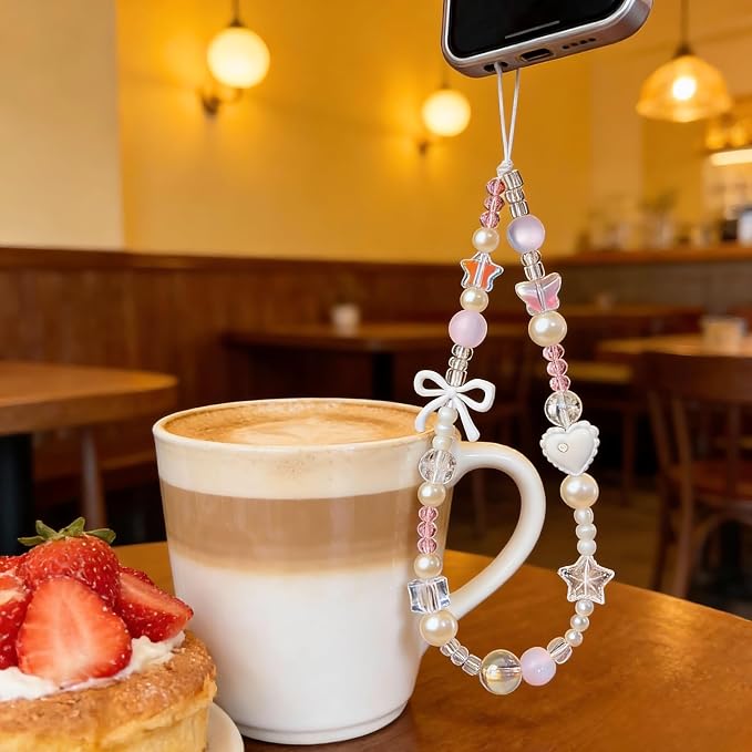 Beaded Camera Wrist Strap Cute Digital Camera Charm Lanyard, Phone Wristlet Charms, Phone Chain for Camera - Image 4
