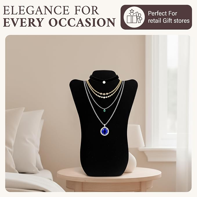 RJ Displays Jewelry Display for Vendors, Black Velvet Necklace Display Stand Holder, Jewelry Stand Necklace Holder for Vendors. Jewelry Display Stand 14” H. - Image 4