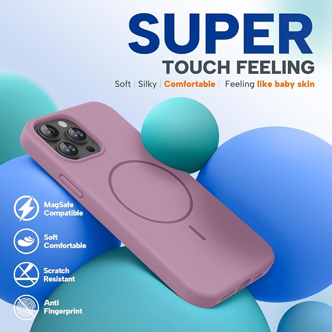 Miracase Magnetic for iPhone 13 Pro Case, Silicone, Soft Microfiber Lining - Image 7