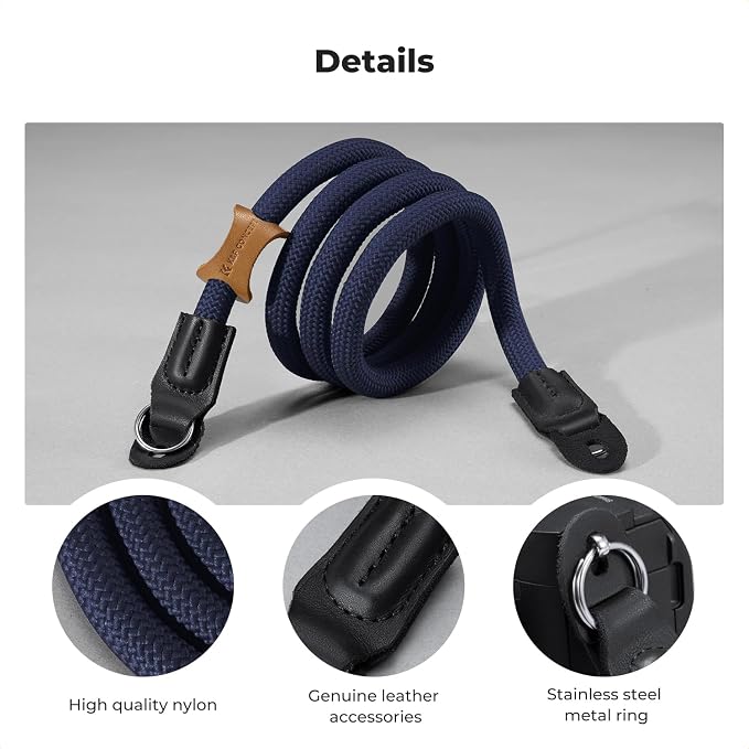 K&F CONCEPT Camera Neck Strap,100cm Camera Shoulder Strap | Nylon Rope, with O-ring for DSLR Camera, for Street Photography, BJ01 - Image 5