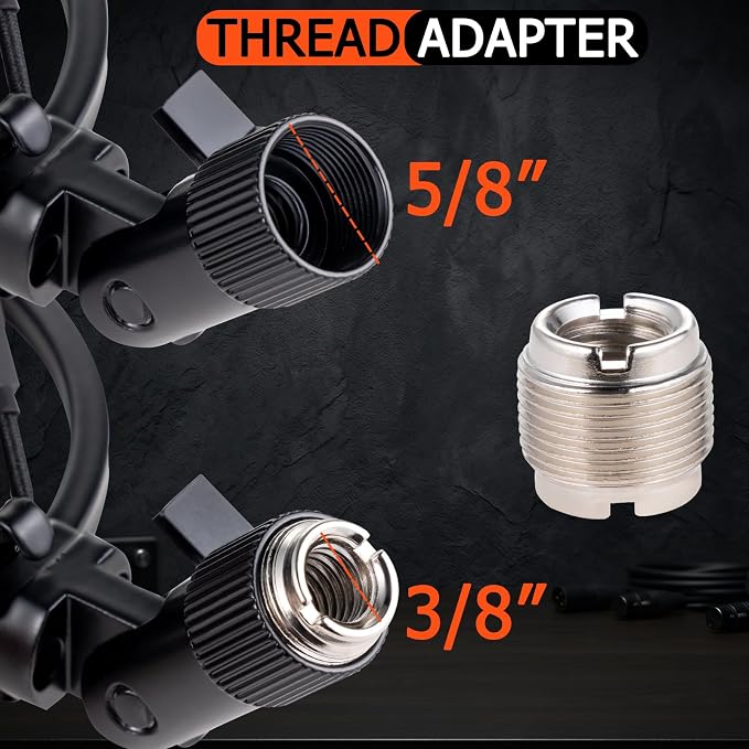 Microphone Shock Mount, Metal Mic Holder Clip for 1.65-1.85"(42-47mm) Diameter Condenser Mics Reduce Vibration Noise and Improve Recording Quality for Bluebird Baby Bottle CAD U37 GXL2200 - Image 5