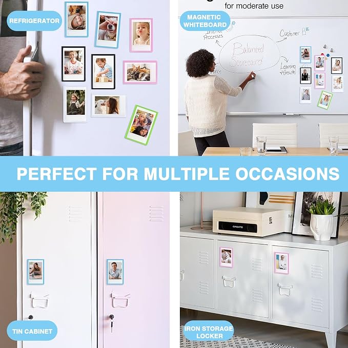Mini Magnetic Picture Frame for Fujifilm Instax Mini Instant Camera | Fits Mini 13/12/11/41/SE/EVO Camera 2.15"x3.4" Films, Mini Magnet Picture Frames for Fridge, Home, School, Colorful, 20 Pack - Image 6