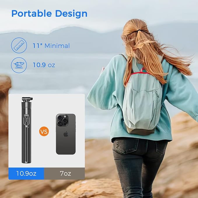 Selfie Stick Tripod for Phone with Remote Control & Holder, 63 Inch, Black | Extendable Selfie Stick Travel for iPhone, iPhone Tripod for Video Recording - Image 5