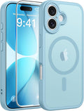 FNTCASE for iPhone 17 Case, Compatible with Magsafe, Glass Screen Protector | Full Camera Protection, Translucent Matte, 14FT Military Grade Drop Proof, Shockproof Protective Phone Cover, Teal by FNTCASE