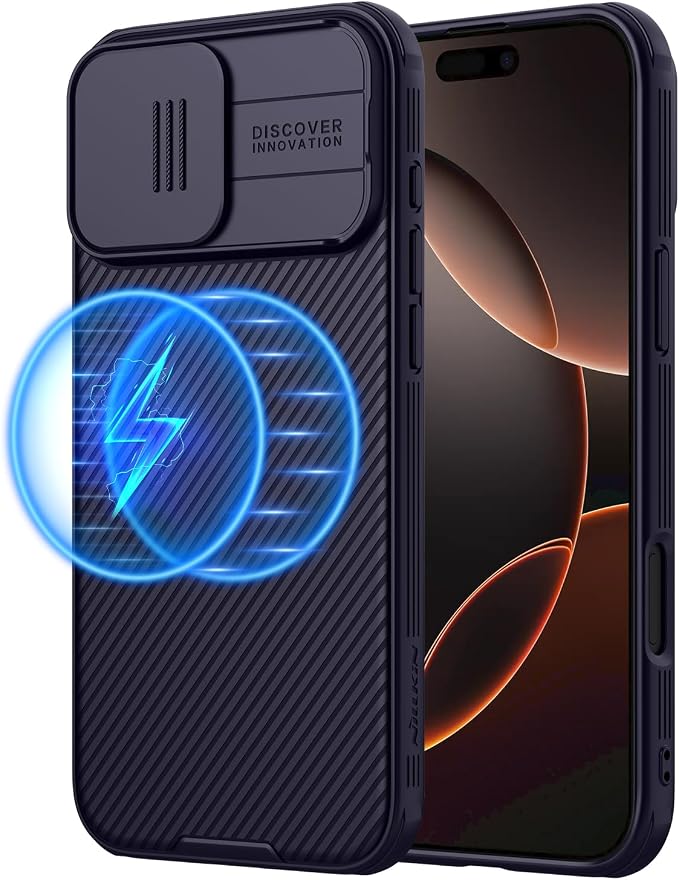 Nillkin Magnetic for iPhone 16 Pro Max Case, Upgraded Slide Camera Protection, Compatible with Magsafe, Slim Shockproof Protective Phone Case for 16 Pro Max 6.9 inch, Dark Pueple by Nillkin