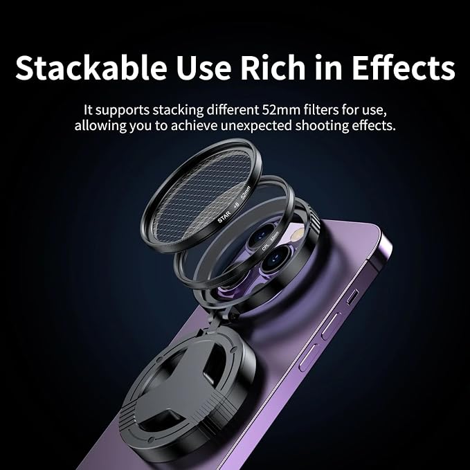 for MagSafe 52mm Phone Camera Filter Adapter Ring, Universal Magnetic Quick Release Mount, iPhone Photography Lens Filters - Image 3