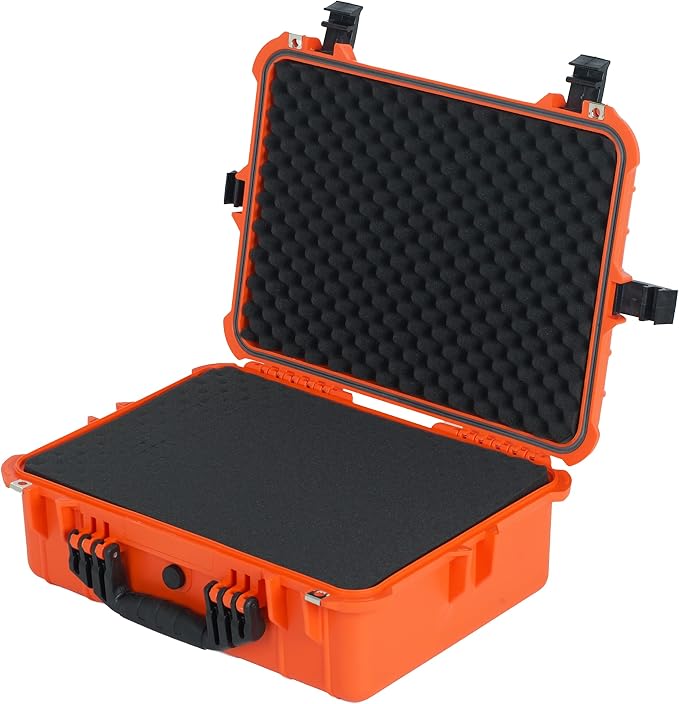 MEIJIA All Weather IP67 Waterproof Hard Camera Case,Hard Protective Case,Hard Case with Customizable Foam,Fit Use of Drones,Camera,Equipments,Pistols(Orange,19.78x15.77x7.41inches) - Image 6