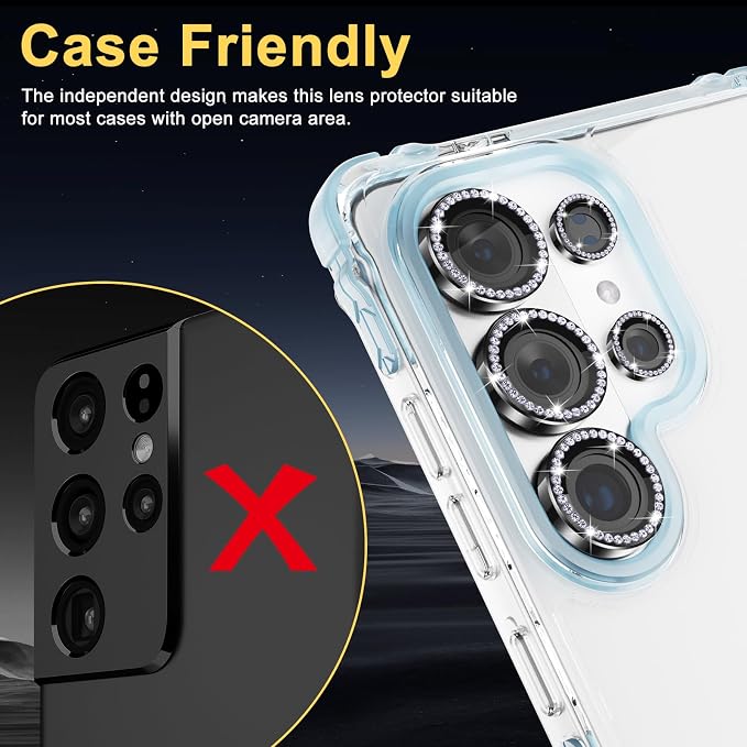 Camera Lens Protector for Samsung Galaxy S26 Ultra, Diamond Black | Tempered Glass, Auto-align Tray, Easy Installation, Case Friendly, Anti-Scratch, HD Clear, Ultra Slim - Image 5