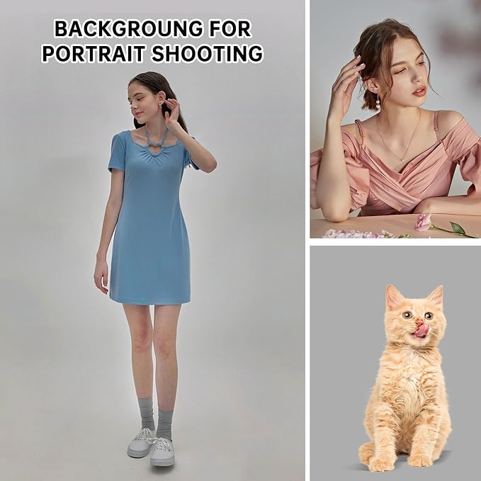 BEIYANG Light Grey 10 x 20 Ft Large Screen Backdrop Cloth for Photography, Non-Reflective Gray Photo Background Screen for Portrait Product Photo Studio Shooting Props, Background Decoration Cloth - Image 5
