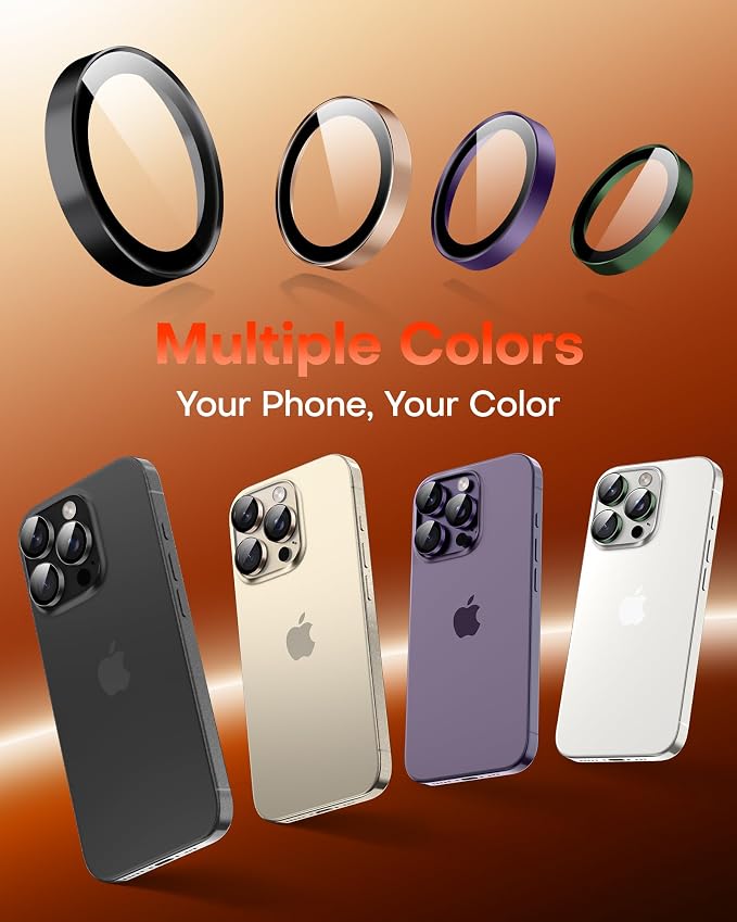 TOCOL for iPhone 14 Pro Max Camera Lens Protector/iPhone 14 Pro Camera Lens Protector Tempered Glass HD Individual Scratch Resistant Cover Accessories Case Friendly 2 Pack（Alpine Green） - Image 8
