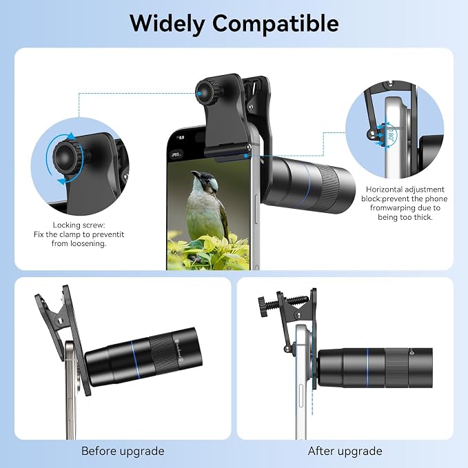 6X Telephoto Lens for Smartphone, HD Phone Camera Lens Kit with Universal Clip, Phone Lens Attachment for iPhone, Samsung and Android Phones, Wildlife, Sports, Concerts and Travel - Image 5