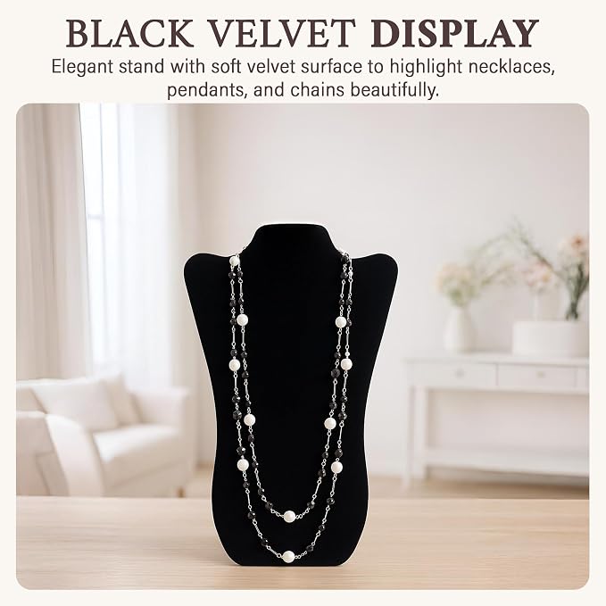 RJ Displays Jewelry Display for Vendors, Black Velvet Necklace Display Stand Holder, Jewelry Stand Necklace Holder for Vendors. Jewelry Display Stand 14” H. - Image 2