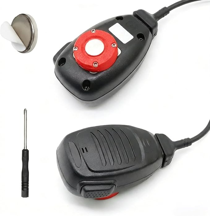 CB Mic Holder | Magnetic Mobile Radio Mic Car Mount Holder | CB Mic Hanger | for Kenwood KMC-30 KMC-32 KMC-35 KMC-36 Motorola PMMN4090 HMN3596A HLN9073 RMN5052A | with Adhesive Back (Red) by Unknown