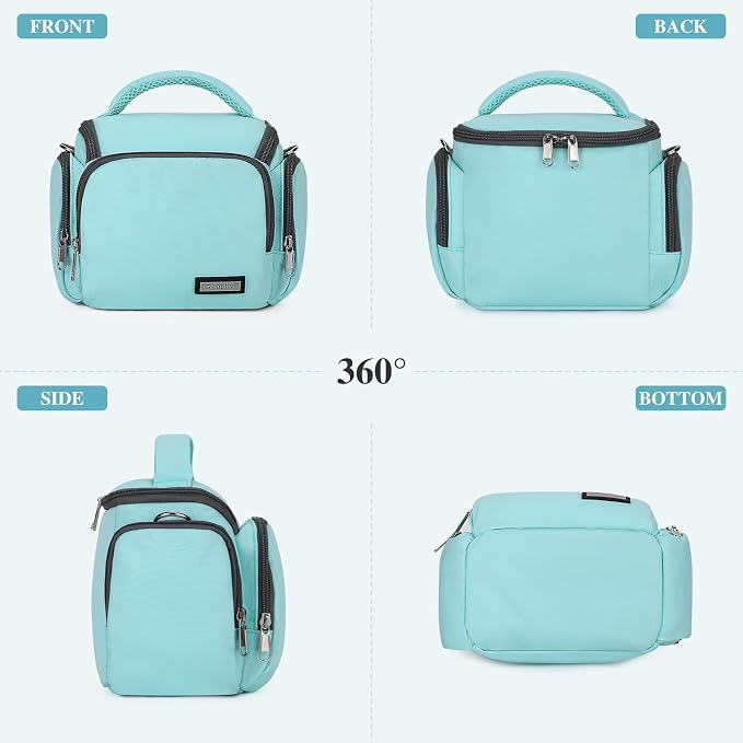 G-raphy Camera Bag Case Compact Lightweight Shoulder Crossbody Sling Photography Bags for Nikon Canon Sony DSLR SLR Mirrorless with Removal Straps Mint - Image 3