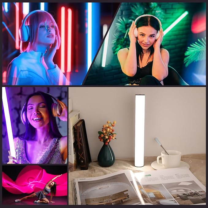 114 LEDs RGB Video Light Wand, Magnetic Handheld Magnetic Tube Light 2500K-9000K CCT & 20 Scene Modes with 3000mAh Battery, 95+ CRI, 120° Beam Angle for Photography YouTube TikTok Vlog - Image 6