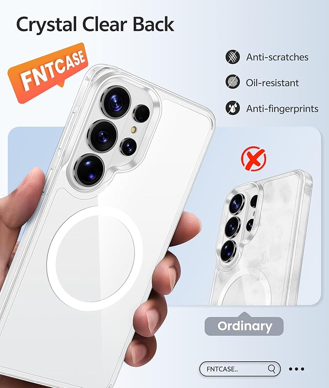 FNTCASE for Samsung Galaxy S26 Ultra Case Clear, Fit for Magsafe | Screen Protector, Anti Yellowing Magnetic Back, 14FT Military Grade Drop Protection, Shockproof Protective Phone Cover - Image 5