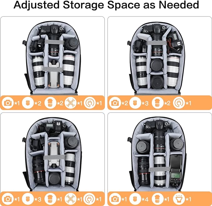 MOSISO Camera Backpack, DSLR/SLR/Mirrorless Photography Camera Bag | 15-16 inch Waterproof Hardshell Case with Tripod Holder&Laptop Compartment Compatible with Canon/Nikon/Sony, Black - Image 3
