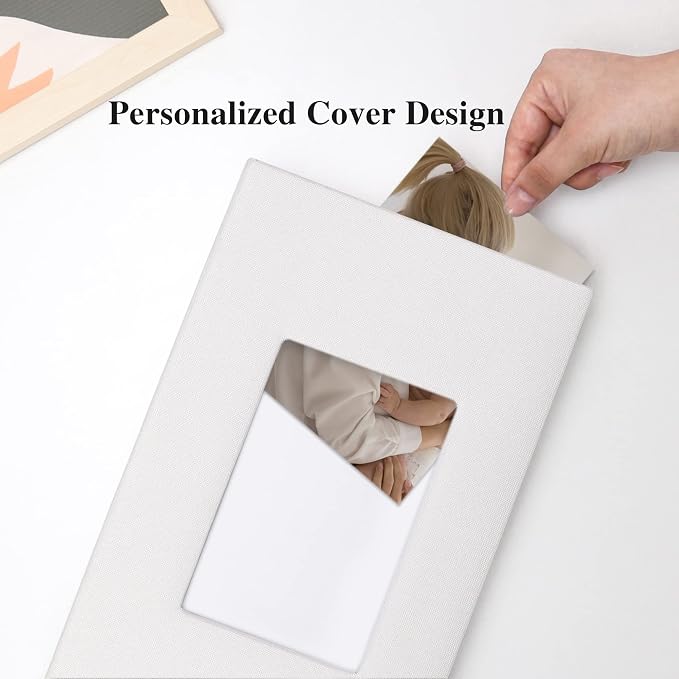Vienrose 4x6 Photo Album,300 Pockets,Linen Cover with Window,White | Linen Hardcover, Slip In Photo Book, Family Memory Album, Travel Keepsake - Image 3