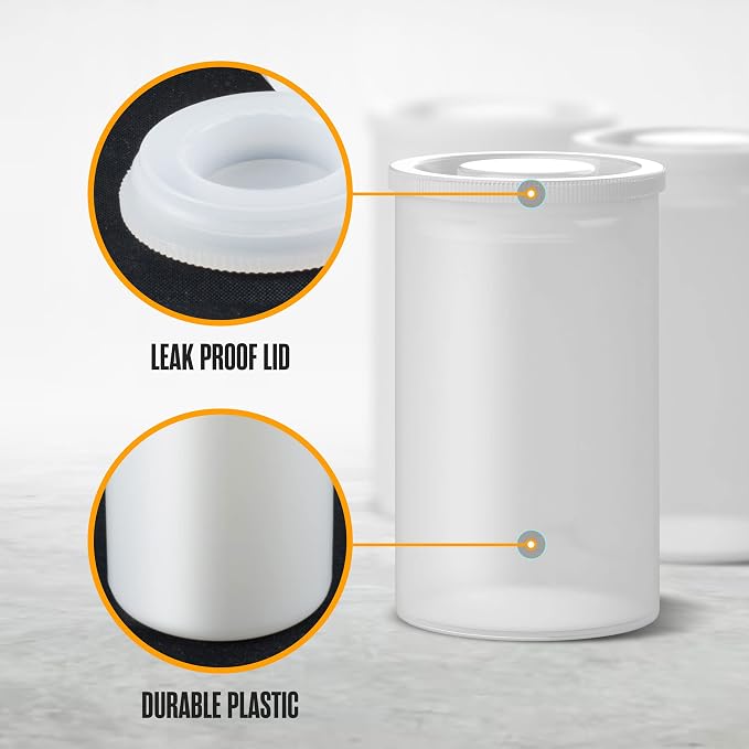 Film Canisters with Caps, Film Canisters, 35mm Case, White, 8oz, 60 Pack | Houseables Containers with Lids, Cannister for Rockets, Empty Camera Reel Holder, Coin Storage, Plastic, Bottle, 2"x1", Bulk - Image 4