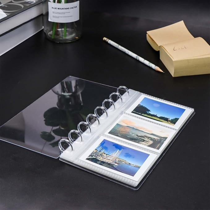 Mogoostry Clear Discbound Album Sheet Protectors 8 Discs 2.5 x 3.5 Inch 3 Pockets Inner Page Plastic Protective Sleeves Organizer - Image 3