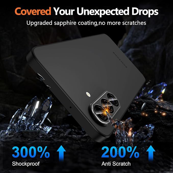 for Samsung Galaxy A17 Camera Lens Protector, Individual Metal Ring Tempered Glass Lens Cover, [Strong Adsorption] Scratch Resistant Ultra-Thin HD Clear Lens Cover, 1 Set-Black - Image 5