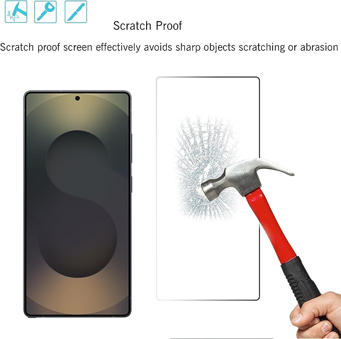 Ailun Screen Protector + Camera Lens Protector for Galaxy S25 Ultra,3+3Pack | 6.9 Inch, Tempered Glass, Fingerprint Unlock, 0.25mm, Ultra Clear, Anti-Scratch, Case Friendly - Image 3