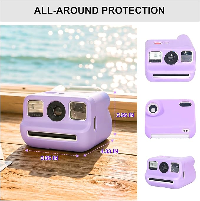 Silicone Case for Polaroid Go/Go Gen 2 Instant Print Camera, Purple | Protective Cover for Polaroid Go, Soft Silicone Case, Travel Cover Storage Bag, Wrist Strap, All-Round Protection, No Camera - Image 4