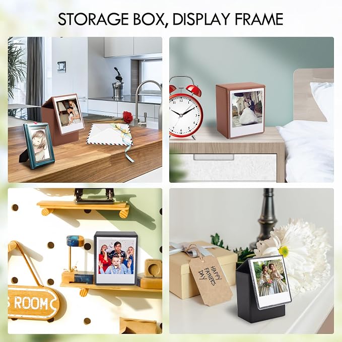 Photo Case for Instax Wide Film, 3.5x4.25” Photo Storage Box Fits for Fujifilm Instax Wide 400/300/210/Wide EVO, Picture Holder for Polaroid 600/I-Type/OneStep2 Instant Film - Brown - Image 6