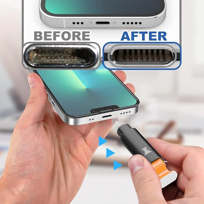 iPhone Cleaning Kit for Charging Port Cleaner, Cleaner Kit for AirPod Phone | Multi-Tool, iPhone Cleaner, Repair Lightning Cable USB C Speaker Charger iPad Connector, Compact Portable, with Storage Case - Image 3