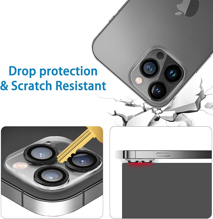 Dengduoduo 3 Pack Tempered Glass Camera Lens Protector for iPhone 14 Pro 6.1" & iPhone 14 Pro Max 6.7", Ultra HD, 9H Hardness, Anti-Scratch, Case Friendly, Easy to Install [No Affect on Night Shots] - Image 4