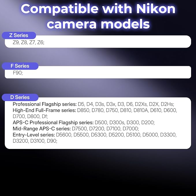 for Nikon Camera Rechargeable Wireless Intervalometer Shutter Release | Time-Lapse & Bulb Exposure Interval Timer Remote Control with OLED Display for Nikon Z8/Z6 III/D7500/D850/Z5/Z6/Z6II/Z9/P1100 - Image 6