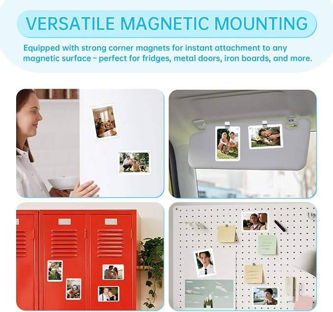 4 Pack Magnetic Car Visor Photo Holder – Personalized Acrylic Clip for Family, Pets, Travel Pictures – Easy Snap-On Car Accessory for Sun Visor (4 Pack, 2.4''x3.5'') - Image 4