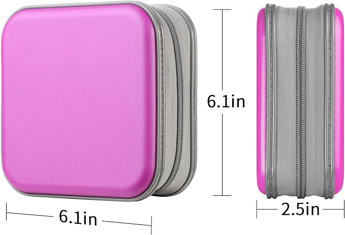 LIOVODE DVD Case, 48 Capacity Hard Plastic CD Case Holder for Car | DVD Storage, Hand Strap, Zipper Closure, Scratch-Resistant Sleeves, CD Storage for Music Blu-Ray Game Disc for Travel Office - Image 7