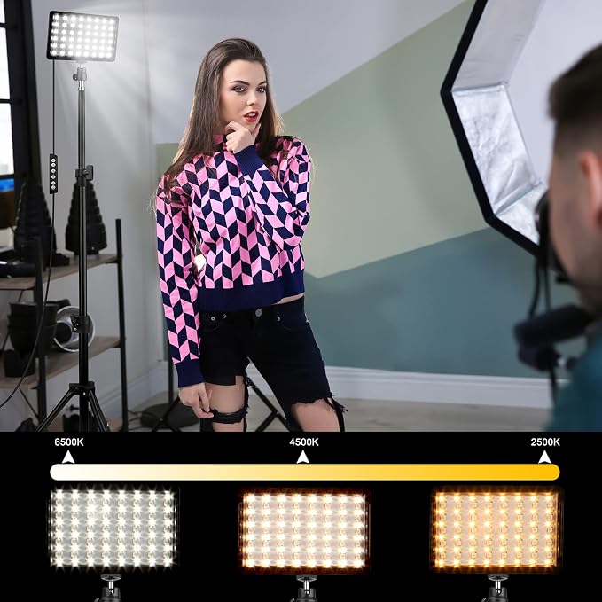 2 Packs RGB LED Video Light with Tripod Stand/White Filters - Image 6