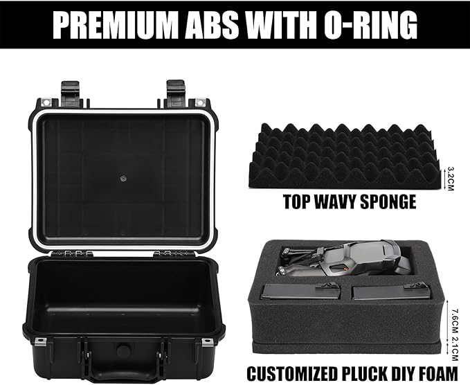 Mayouko 13.4" Waterproof Plastic Toolbox with Foam Insert, 13.4" x 11.6" x 6", IP67 Lockable Storage Box, Customizable Foam, Shockproof Hard Case Weatherproof Container, Protective Hard Camera Case - Image 2