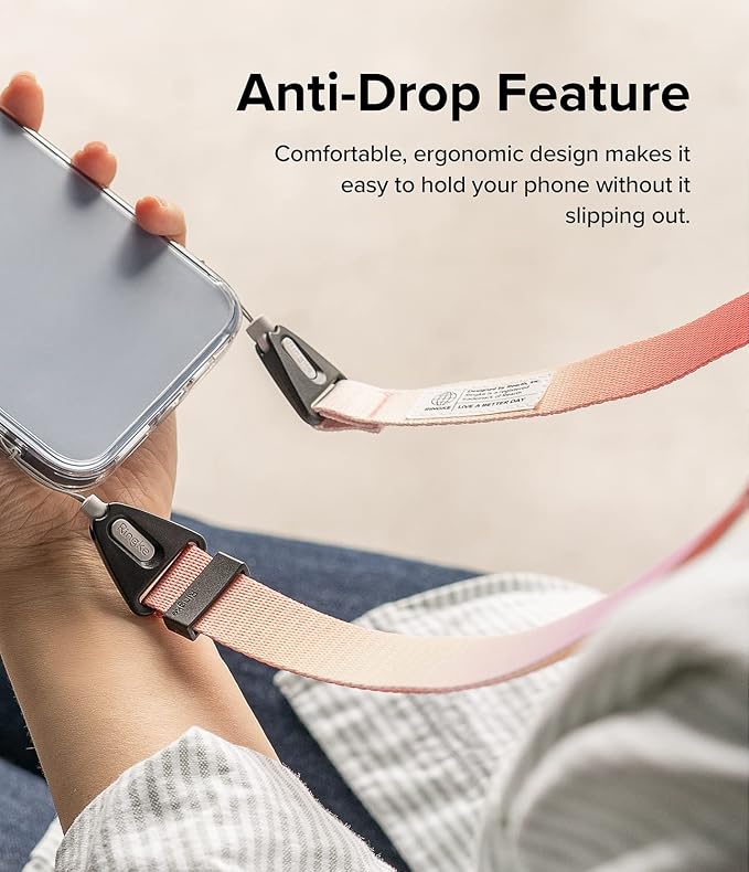 Ringke Phone Lanyard for iPhone 17 Pro Max and Most Smartphones [One-Touch Buckle] Shoulder Strap Adjustable Sturdy Universal Phone Crossbody Neck Lanyard for Travel Essentials - Aloha Sunset - Image 4